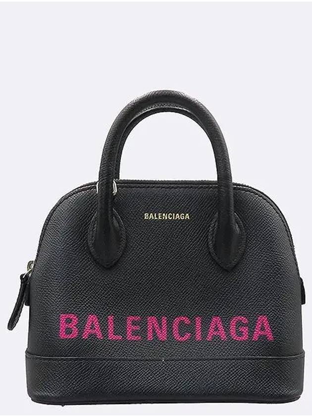 525050 Black Leather Logo Printing Bill Top Tote Bag Shoulder Strap - BALENCIAGA - BALAAN 2