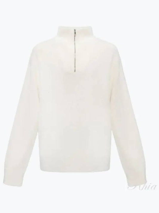 Lamar Quarter Zip-Up Knit Top White - THEORY - BALAAN 2