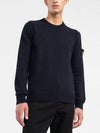 Wappen Patch Crew Neck Wool Knit Top Navy - STONE ISLAND - BALAAN 4