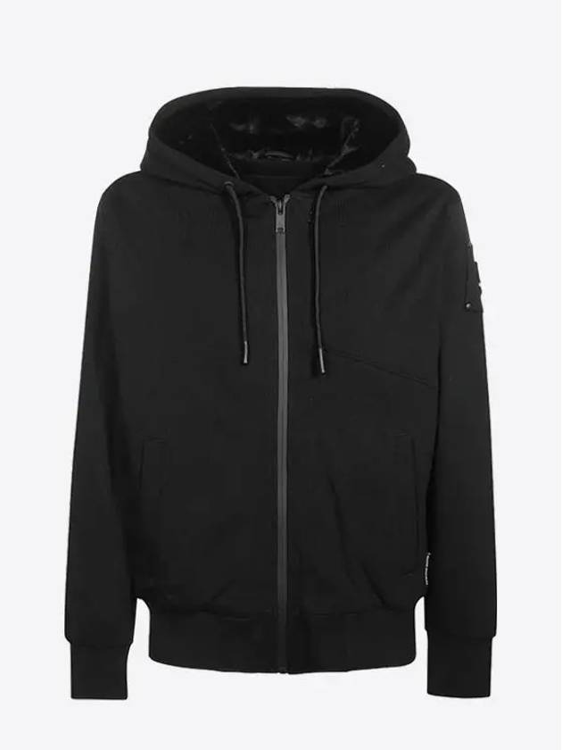 Tilden Fox Fur Zip Up Hoodie Black - MOOSE KNUCKLES - BALAAN 3