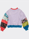 Korean Fabric Patchwork Crop Sweat Shirt - TEENYTIGER - BALAAN 10