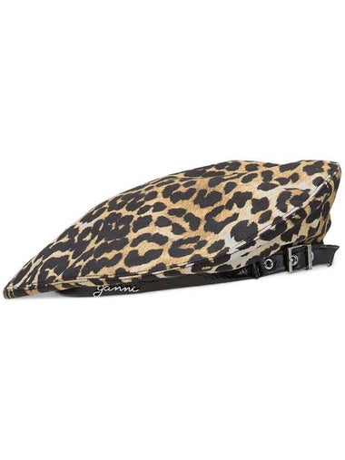 Leopard Print Beret - GANNI - BALAAN 1