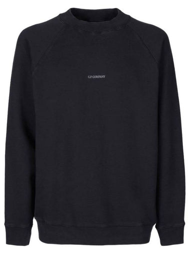 Diagonal Brushed Sweatshirt Black - CP COMPANY - BALAAN 1