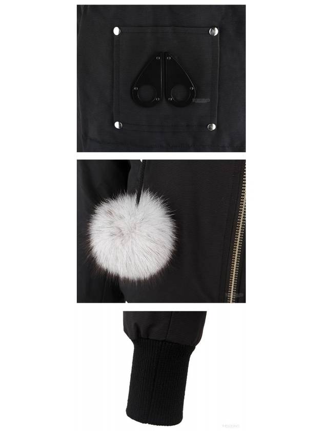 Women's Original Debbie Bomber Jacket White Fox Fur Black - MOOSE KNUCKLES - BALAAN 9