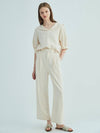 Linen two tuck wide pants_Beige - OPENING SUNSHINE - BALAAN 3