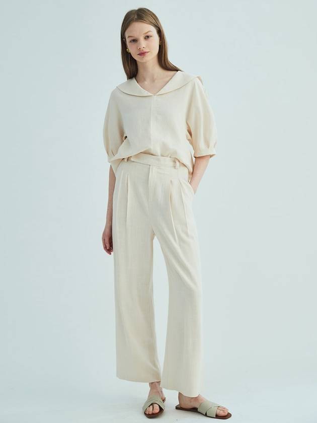 Linen two tuck wide pants_Beige - OPENING SUNSHINE - BALAAN 3