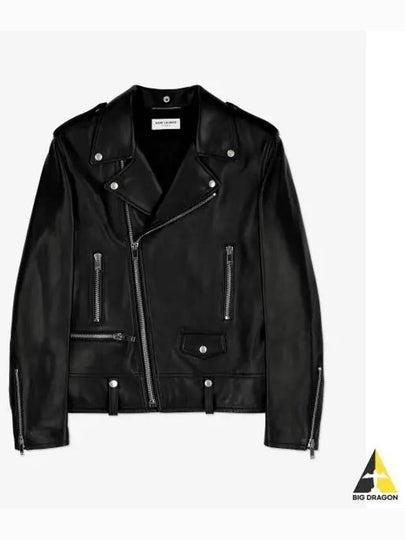 Classic Motorcycle Jacket in Lambskin Black - SAINT LAURENT - BALAAN 2