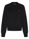 Small Heart Logo Sweatshirt Black - AMI - BALAAN 2