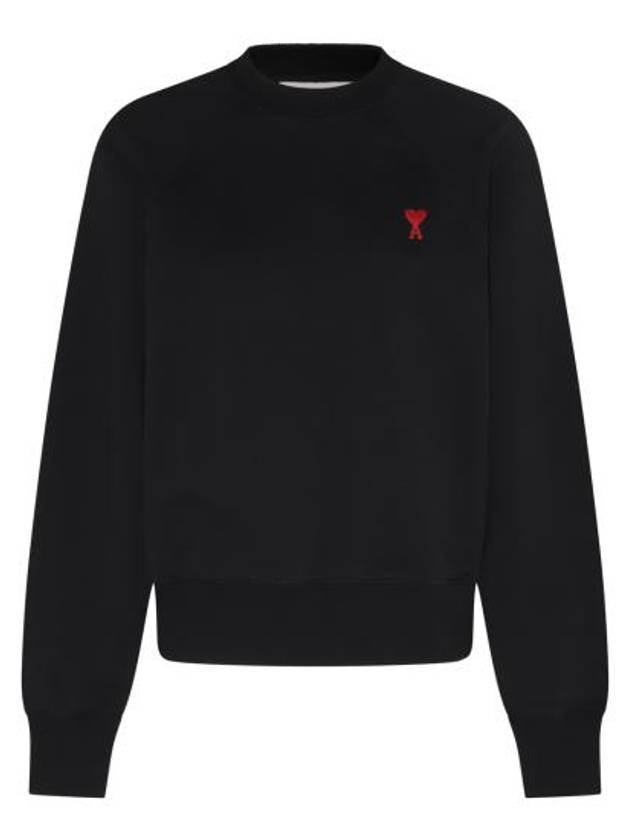 Small Heart Logo Sweatshirt Black - AMI - BALAAN 2