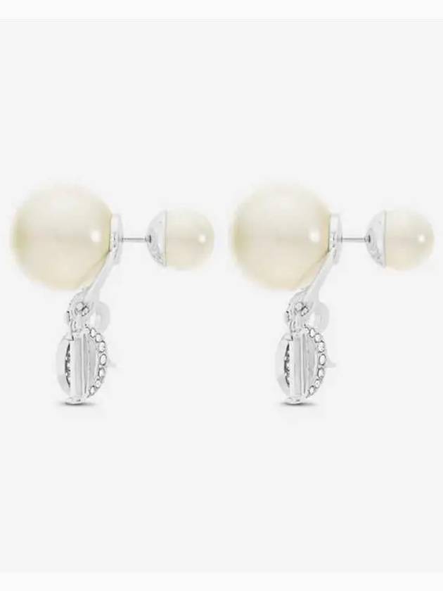 Tribales White Resin Pearls Crystals Earrings Silver - DIOR - BALAAN 3