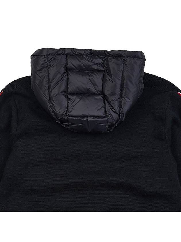 Logo Patch Padded Wool Hooded Jacket Black - MONCLER - BALAAN 9