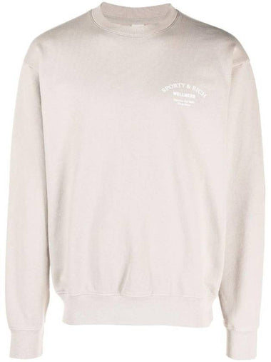 Logo Print Crew Neck Cotton Sweatshirt Dove White - SPORTY & RICH - BALAAN 1