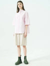 dyed striped short sleeve shirt light pink - VOYONN - BALAAN 6