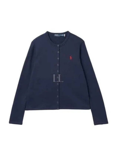 Embroidered Snap Button Cardigan Blue - POLO RALPH LAUREN - BALAAN 2