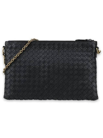 Intrecciato Chain Clutch Bag Black - BOTTEGA VENETA - BALAAN 2