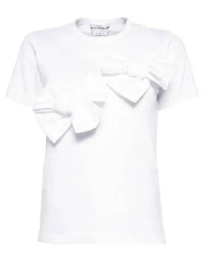 Ribbon Cotton Short Sleeve T-Shirt White - COMME DES GARCONS - BALAAN 2