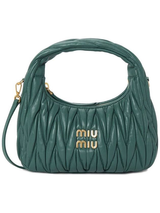 Wander Materasse Nappa Leather Mini Hobo Tote Bag Green - MIU MIU - BALAAN 2