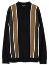 Men's Heden Striped Knit PK Shirt Black - J.LINDEBERG - BALAAN 1