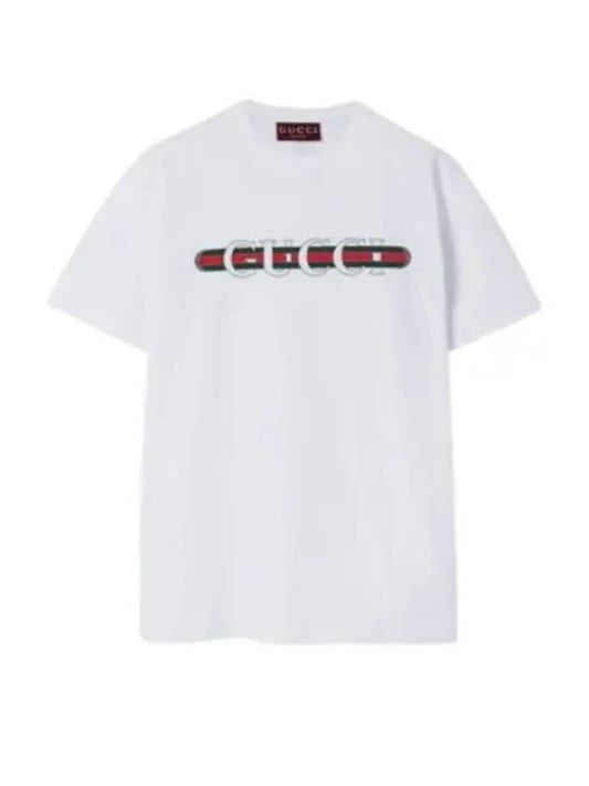 Cotton Print Short Sleeve T-Shirt White - GUCCI - BALAAN 2