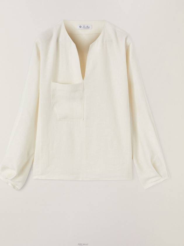 Arseine Linen Wool Blend Shirt Ivory - LORO PIANA - BALAAN 5