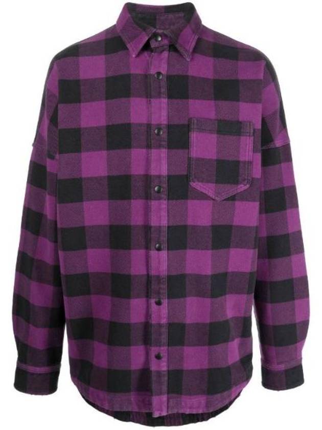 Logo Print Check Shirt PMGA024F22FAB0013701 - PALM ANGELS - BALAAN 1