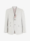 Men's Seersucker Gross Grain Jacket Medium Grey - THOM BROWNE - BALAAN 3