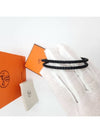 Tournis Tresse Leather Bracelet Noir - HERMES - BALAAN 8