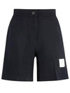 High Waisted Wool Shorts Navy - THOM BROWNE - BALAAN 2