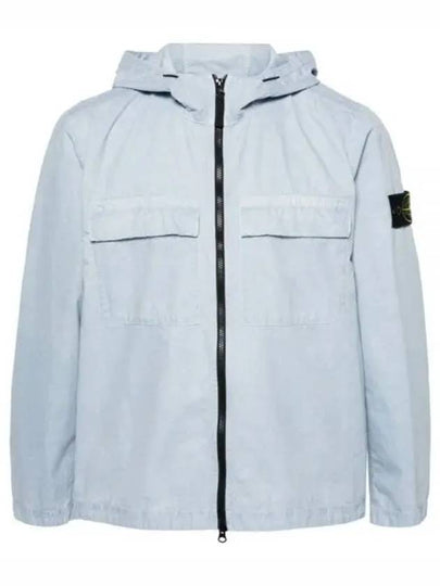 Wappen Old Effect Hooded Jacket Blue - STONE ISLAND - BALAAN 2