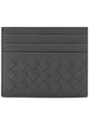 Intrecciato Weaving Card Wallet Grey - BOTTEGA VENETA - BALAAN 2