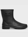 Logo Patch Natural Rubber Mid Rain Boots Black - CELINE - BALAAN 2