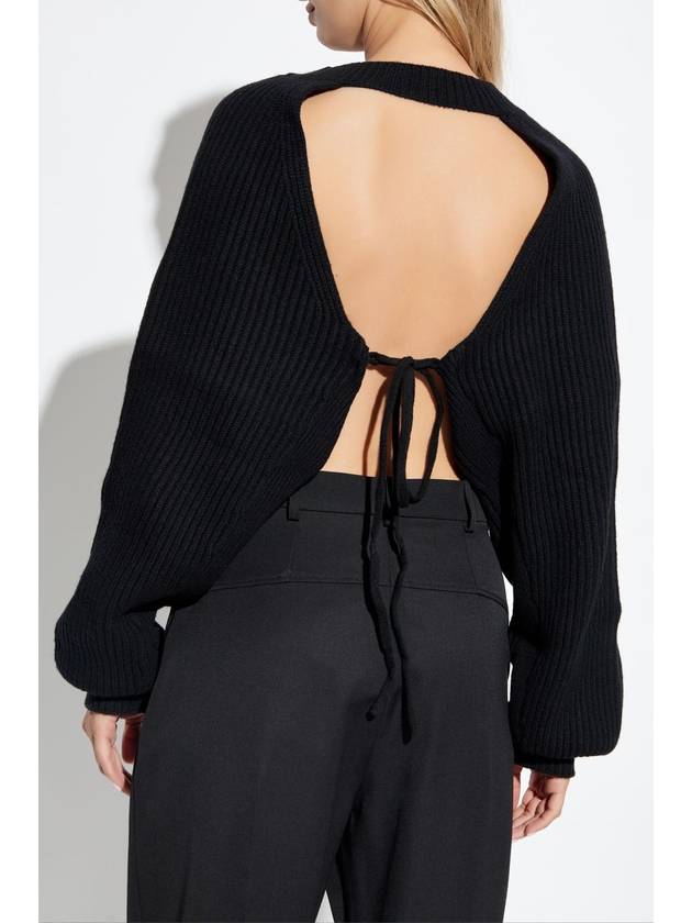 Yohji Yamamoto Backless Sweater, Women's, Black - YOHJI YAMAMOTO - BALAAN 4