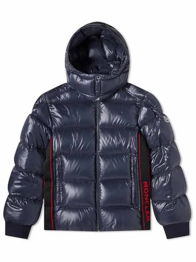 1A00145 68950 742 LUNETIERE Lunetiere side lettering hooded short down jacket navy men's padding - MONCLER - BALAAN 2