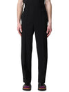 wool straight pants black - AMI - BALAAN.