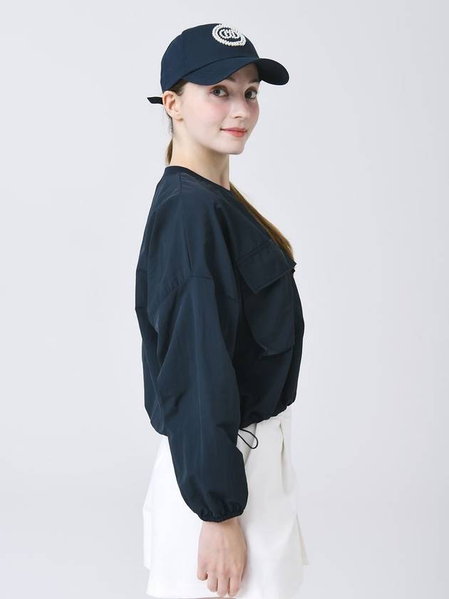 Pullover Pocket Navy Crop Windbreaker DO3242WB014 - DOYOUKNOWMC GOLF WEAR - BALAAN 4