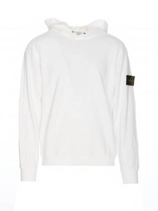 Compass Badge Cotton Hoodie White - STONE ISLAND - BALAAN 1