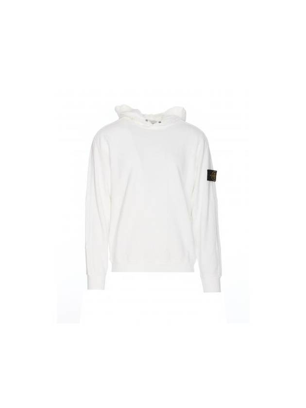 Compass Badge Cotton Hoodie White - STONE ISLAND - BALAAN 1