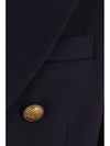 Men's Wool Blend Double Coat Navy - PRADA - BALAAN 4