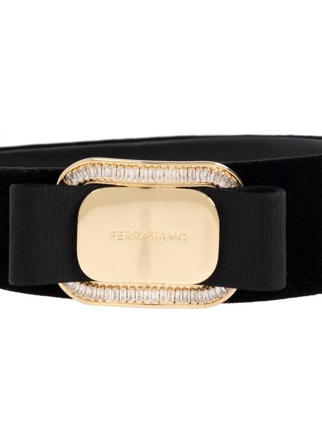 FERRAGAMO Velvet Headband, Women's, Black - SALVATORE FERRAGAMO - BALAAN 4