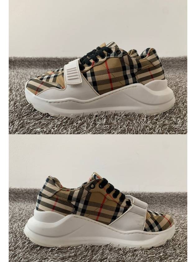 Check Velcro Cotton Canvas Sneakers 40 5 255 - BURBERRY - BALAAN 3