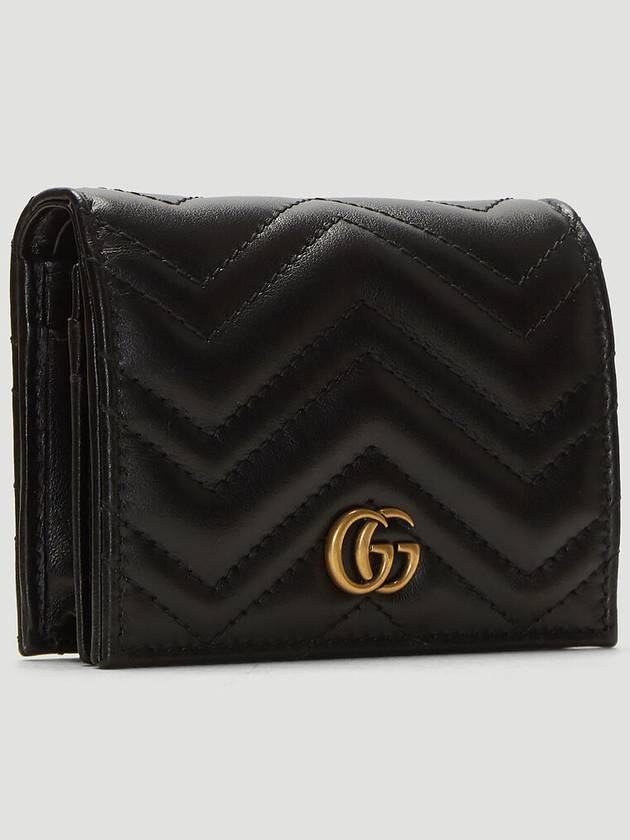 GG Matelasse Marmont Half Wallet Card Wallet Black - GUCCI - BALAAN 2