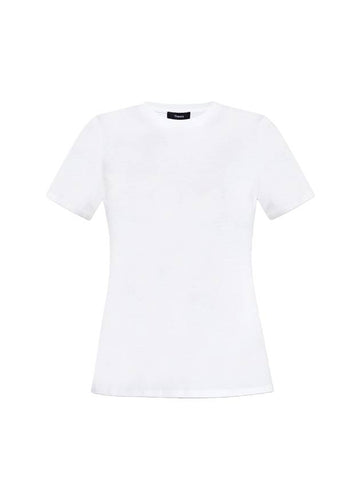 Women's Easy EASY Organic Cotton Short Sleeve T-Shirt White - THEORY - BALAAN 1