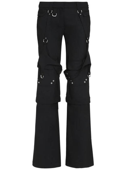 Black Virgin Wool Blend Cargo Zipper Pants OWCF020F23FAB0011000 B0560955680 - OFF WHITE - BALAAN 2