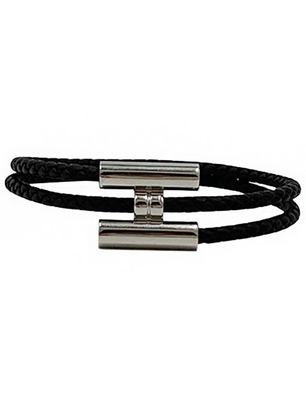 Tunis Tresse Palladium Bracelet Noir - HERMES - BALAAN 2