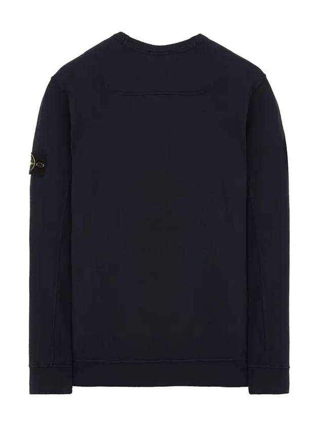 Brushed Cotton Fleece Garment Dyed Crewneck Sweatshirt Navy - STONE ISLAND - BALAAN 3