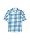 Check Short Sleeve Shirt Blue - PRADA - BALAAN 2