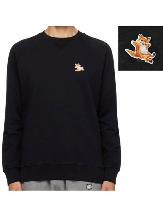 Chillax Fox Patch Sweatshirt Classic Black GU00342KM0002 - MAISON KITSUNE - BALAAN 1