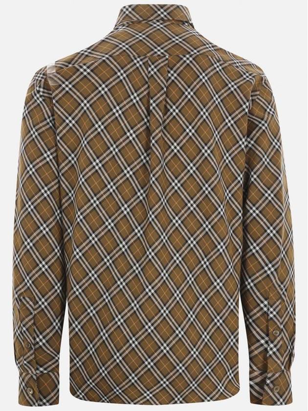 B Shield Embroidered Check Cotton Long Sleeve Shirt Oxide - BURBERRY - BALAAN 3