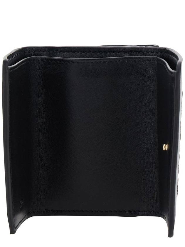 Embroidered Logo Leather Half Wallet Black - CHLOE - BALAAN 5