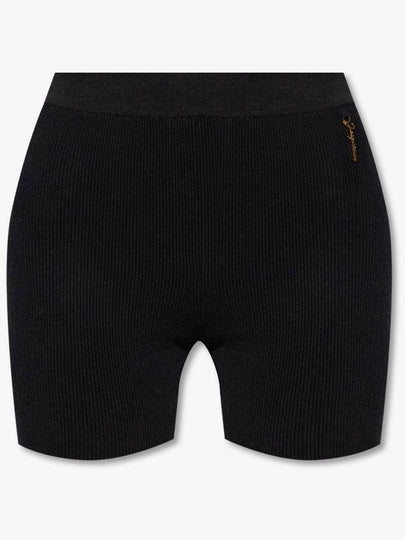 Le Short Pralu Charm Logo Knit Shorts Black - JACQUEMUS - BALAAN 2